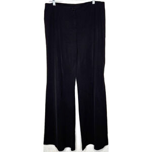 Vintage 90s United Colors Of Benetton Womens Wide Leg Pants Large Black Mid Rise